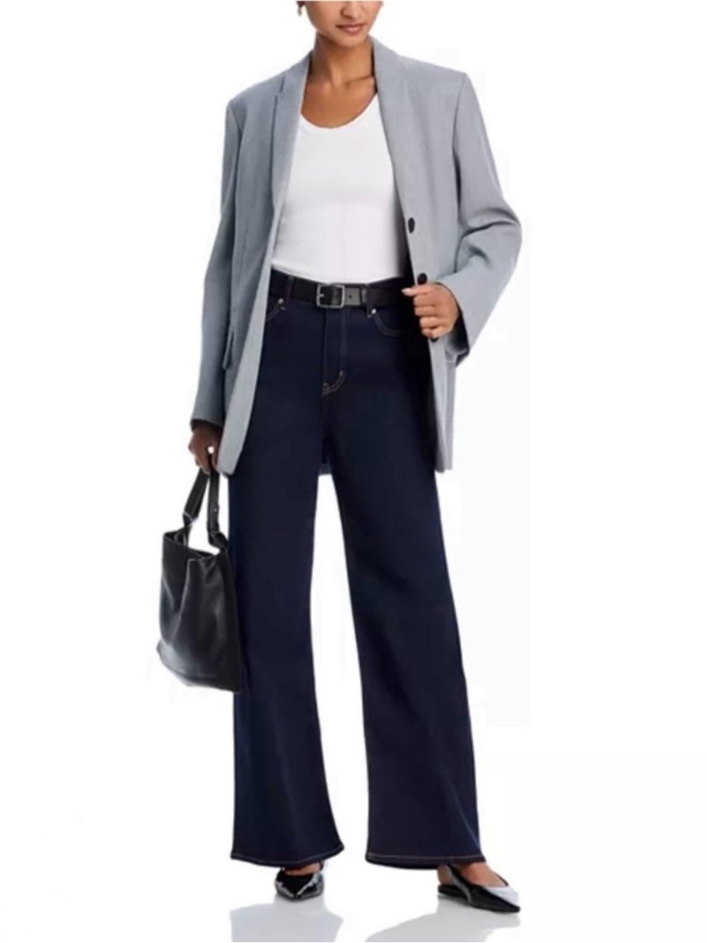 Frame Le Slim Palazzo Jeans High Rise Wide Leg Stretch Denim Dark Wash Size 30